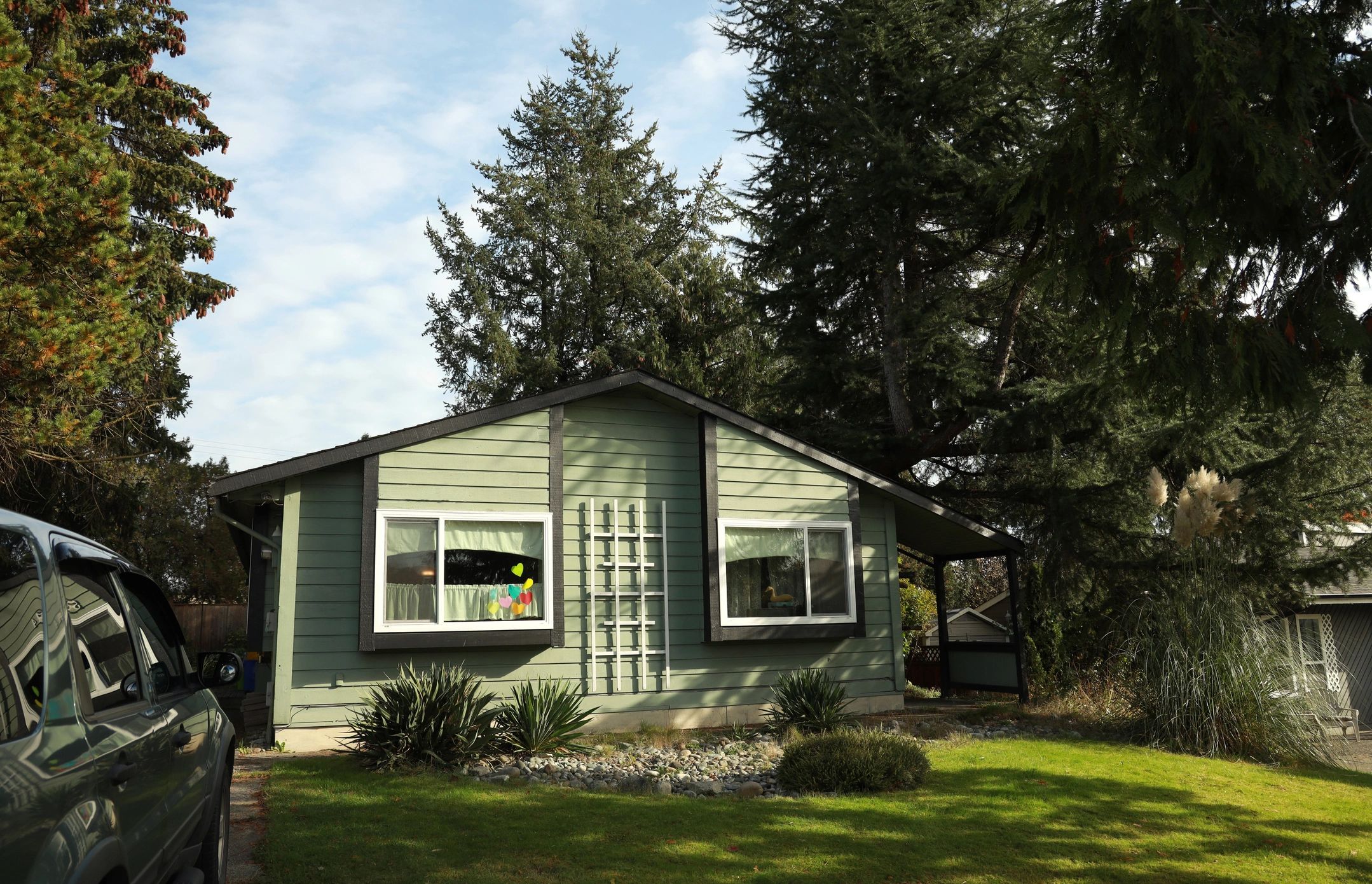 Single-family home showing attractive siding color and style